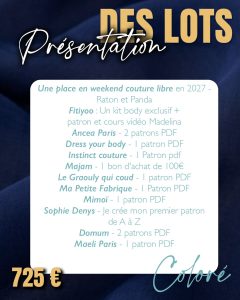 Défi Vestes en Folie : lots de la catégorie Coloré