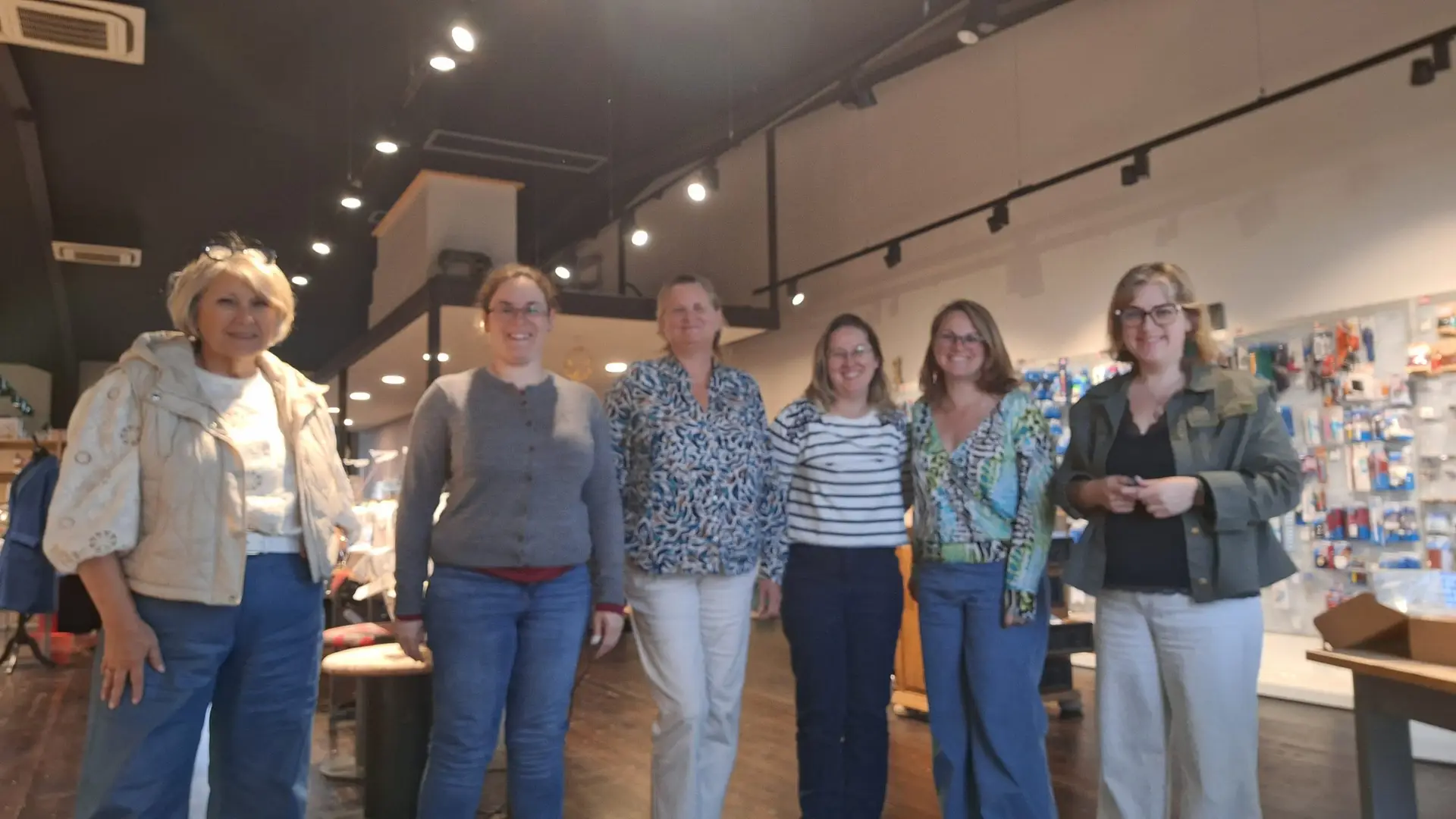 Atelier lingerie au Petit Lapin Rouge à Boé : photo de groupe